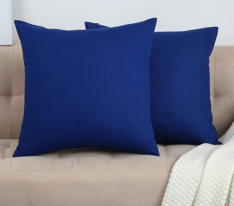 TangDepot Cotton Solid Throw Pillow Covers, 18" x 18" , Royal Blue, 1 Count (Pack of 1) - Image 2